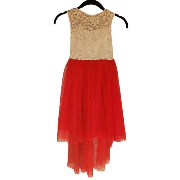 Girls Formal Dress Red Hi Low Pageant Ball Gown Size 6X NWOT - Picture 1 of 8